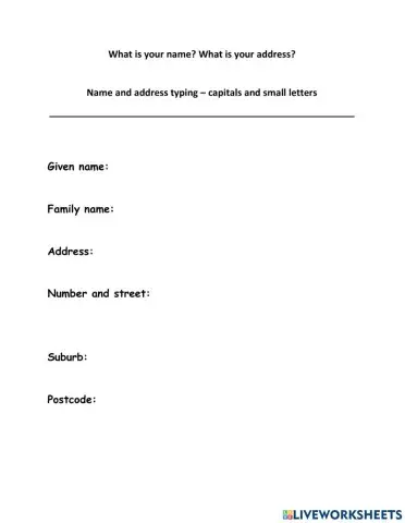 Name and address typing