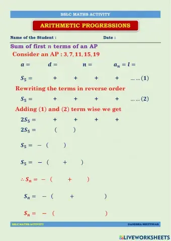 Sslc maths activity