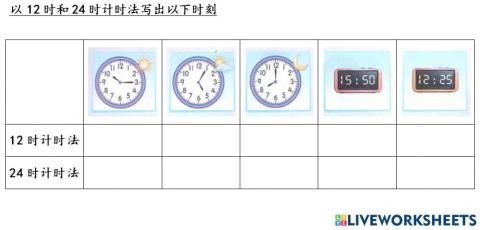 12时和24时计时法