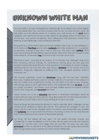 Reading comprehension