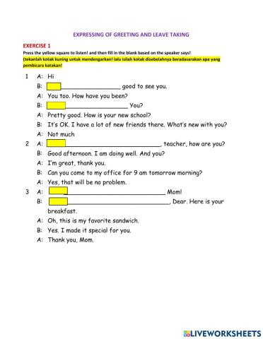 Greeting and leavetaking 2