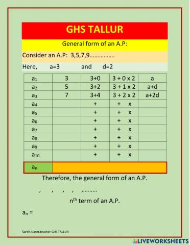Arithmetic progression