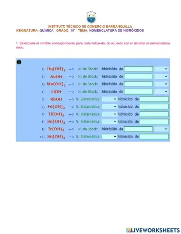 Nomenclatura de Química Inorgánica