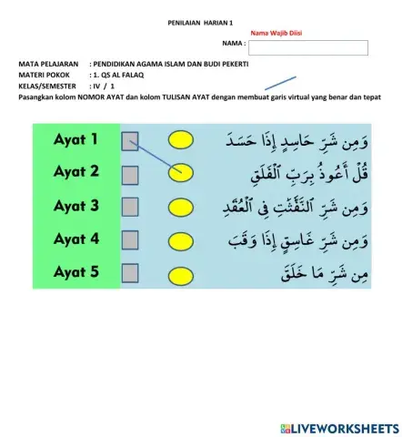 Penilaian PAI kelas 4