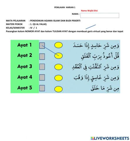 Penilaian PAI kelas 4