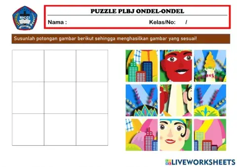 Puzzle Ondel-Ondel Kelas 3