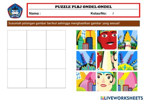 Puzzle Ondel-Ondel Kelas 3
