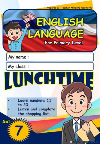 Lunchtime (7) - Numbers 11 to 20 - listening