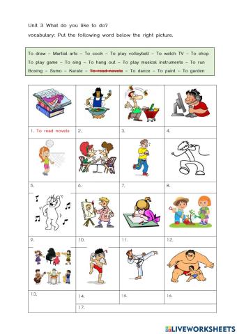 Unit 3 new vocabulary