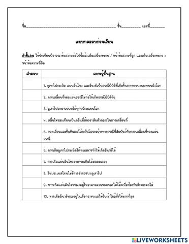 ทดสอบก่อนเรียน