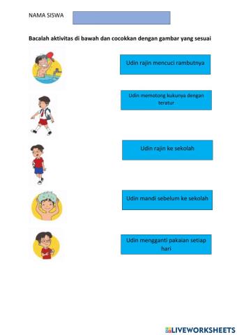 Aktivitas menjaga kebersihan diri