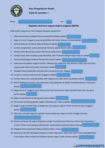 Kegiatan ekonomi negara anggota ASEAN