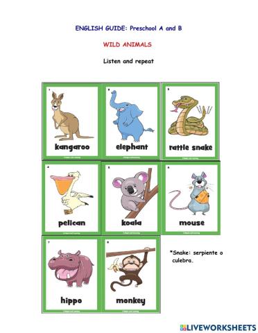 Wild animals and numbers 1-10