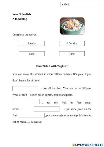 Fruit Salad with Yoghurt