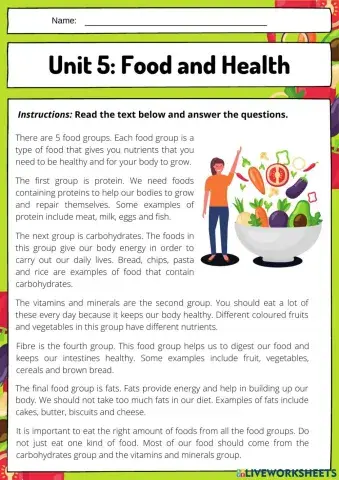 Unit 5: Food and Health