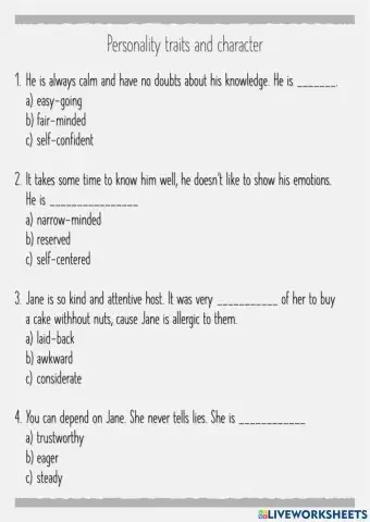 Character and personality 2