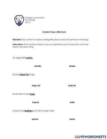 Context Clues: Little Duck