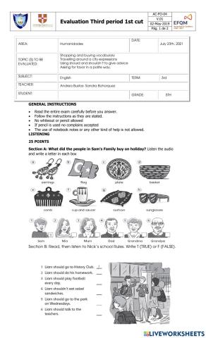 5th grade 3rd term listening and speaking