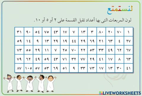 اختبارات قابلية القسمة - لنستمتع