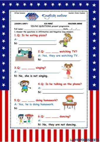 Yes-no questions present progressive