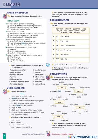 Upper intermediate warming up-lead in