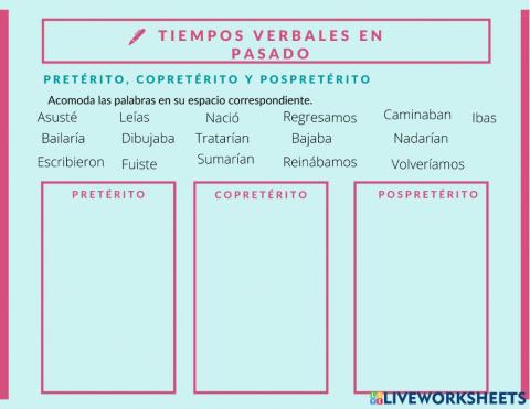 Tiempos verbales en pasado