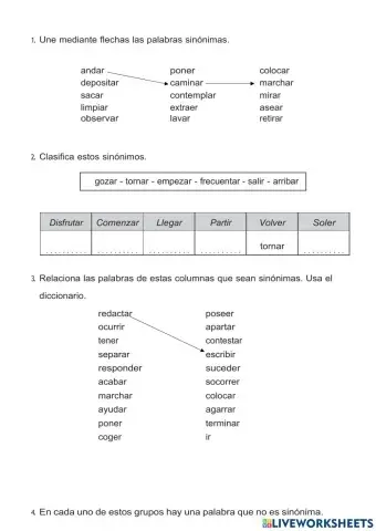 Sinónimos, antónimos