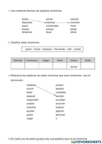 Sinónimos, antónimos