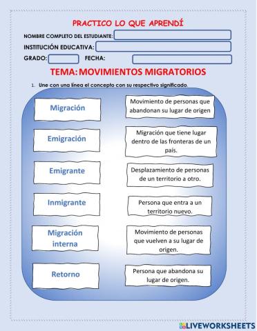 Movimientos migratorios