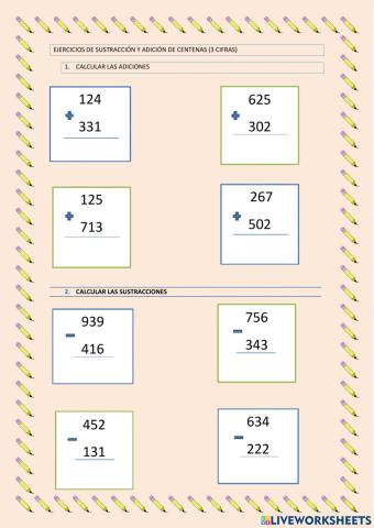 Adición y sustracción