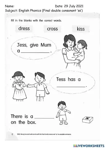 Final double consonant 'ss'