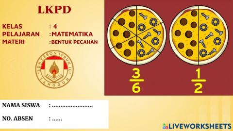 Lkpd matematika bentuk pecahan