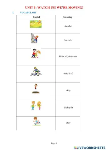 Unit 1: Watch us. We're moving.