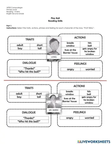 Play ball reading skills