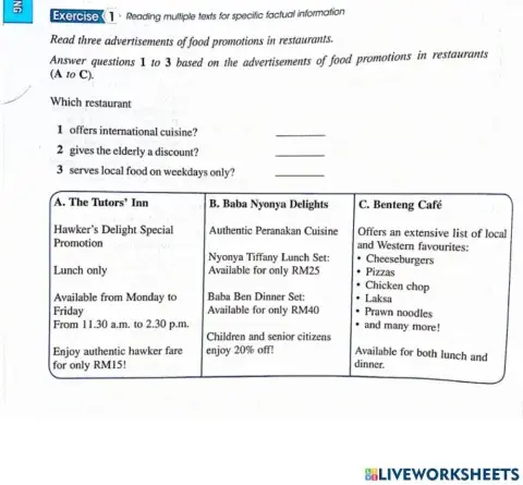 MUET Reading Part 1 & Part 2