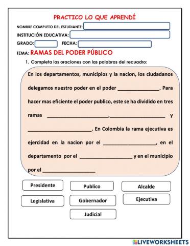 Ramas del poder público