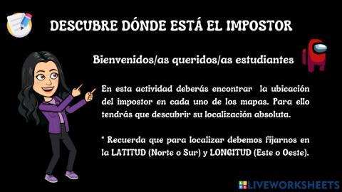 Descubre las coordenadas del impostor