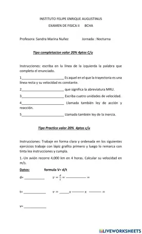 Examen de Física II