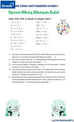 Operasi Bilangan Bulat