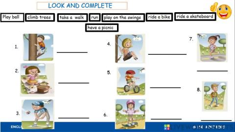 Unit 5 (in the park) 3rd grade