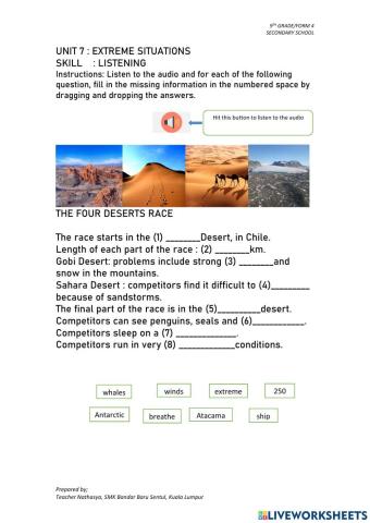 B1 close up - unit 7 : extreme situations