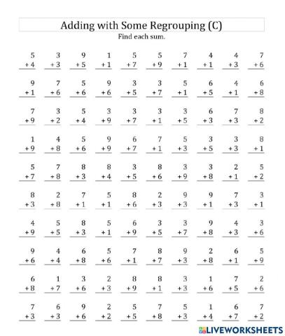 100q Addition with some Regrouping