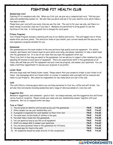 Health Club Reader for PET