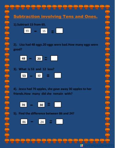 Subtraction of Tens and Ones