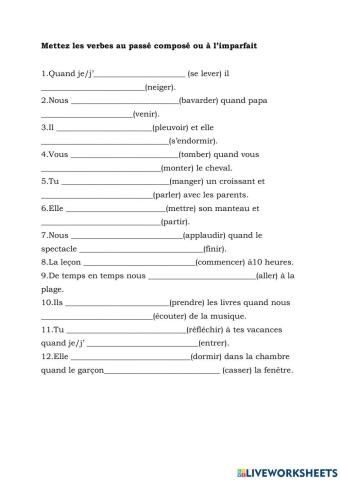 Passe compose et imparfait