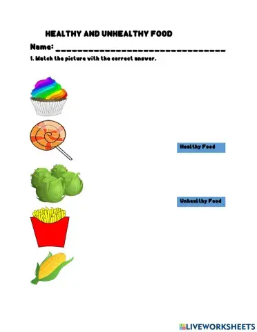 English - Healty and Unhealthy Food