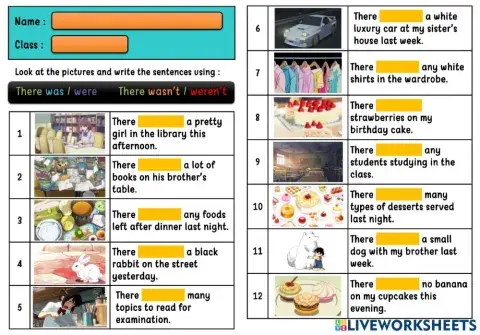 There Was - Wasn't - Were - Weren't