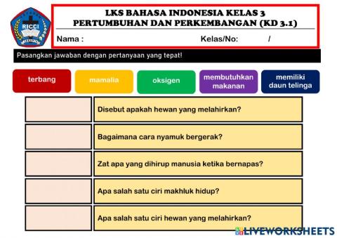3.1 Pertumbuhan dan Perkembangan Makhluk Hidup Kelas 3