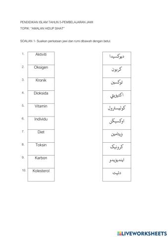 Jawi tahun 5-Amalan hidup sihat