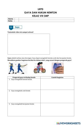 LKPD Gaya dan Hukum Newton
